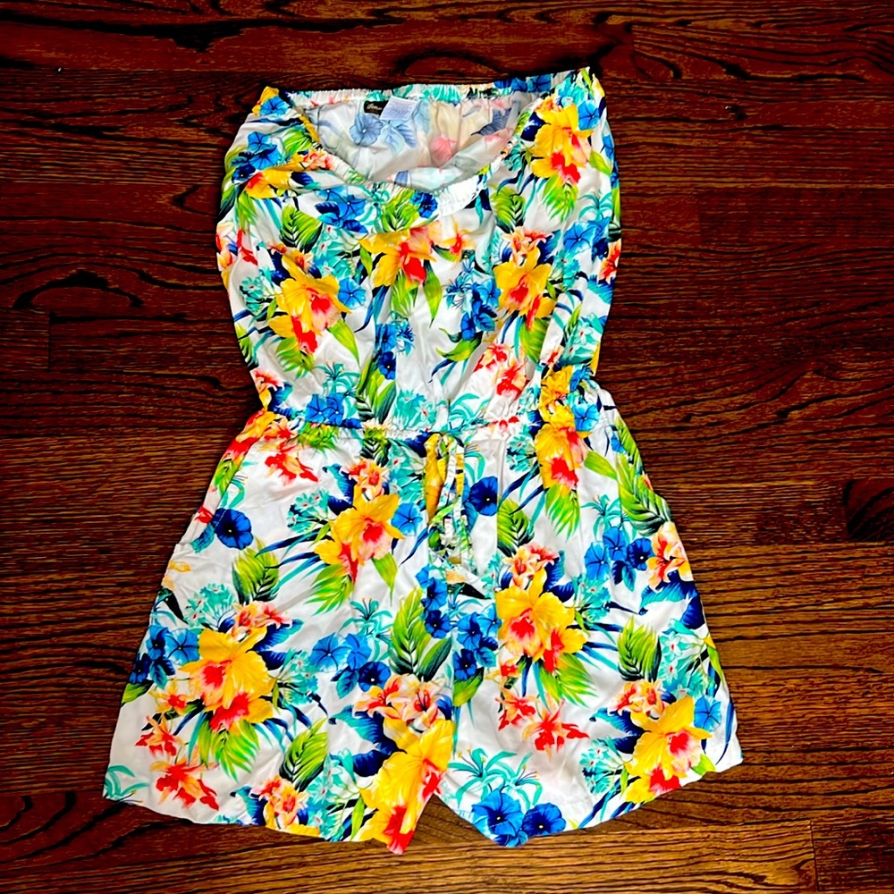 Tommy Bahama strapless floral romper Large